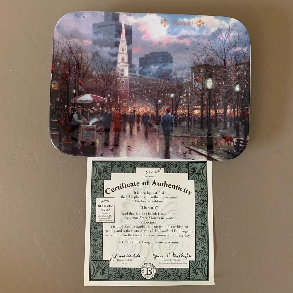Boston (boston commons) by Thomas Kincaide Porcelain Plate (1994)
